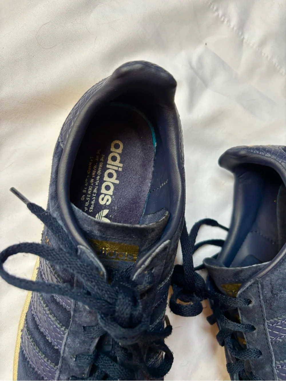 adidas Navy Suede Campus Sneakers with Cream Sole